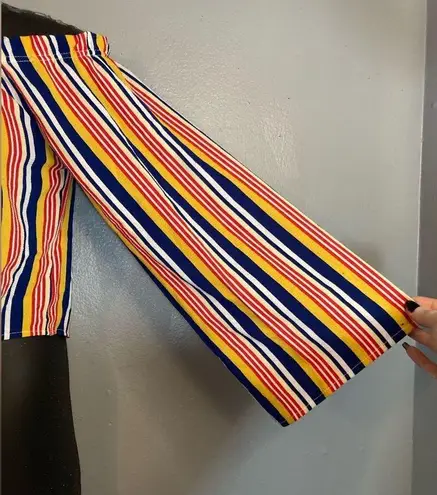 No Comment NY-LA striped off shoulder crop top