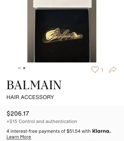 Balmain Hair Slide Signature Logo (Gold)