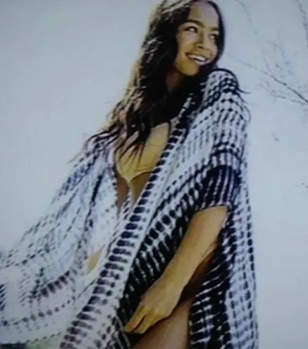 Michael Stars Micheal Stars New boho Ruana Sarong Wrap Scarf Alligator tie dye retro chic OS