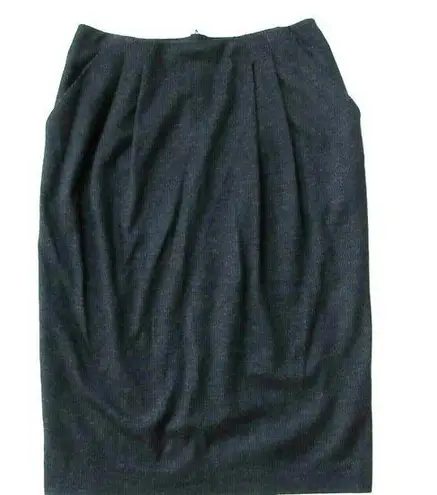 MM.LaFleur NWT Williamsburg Pencil in Navy Wool Stripe Pleated Pocket Skirt 2