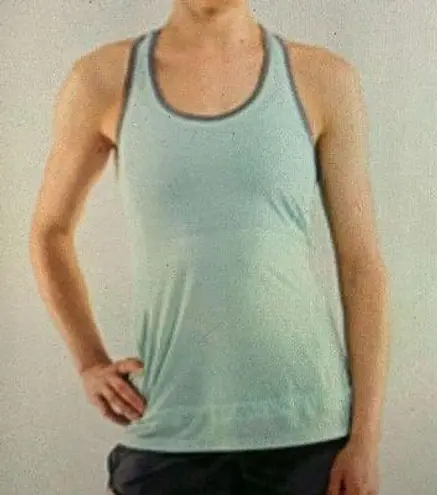 Lululemon  Mint and Gray Striped Tank Top