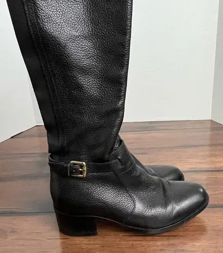 LK Bennett L.K. Bennett Carole Black Stretch Leather Knee Boots - Size 5.5 / 36