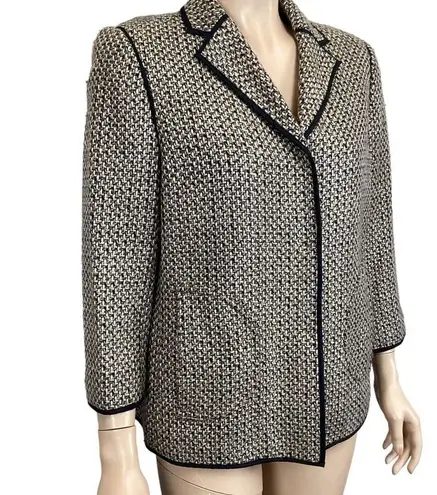 Sigrid Olsen  Tweed wool blend jacket blazer size 8 Brown/Tan