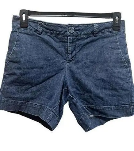 Dockers  Shorts Size 4 Cotton Blend Stretch Blue Denim 4-Pocket Flat Front G28