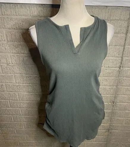 Isabel Maternity Green Ribbed Knit V