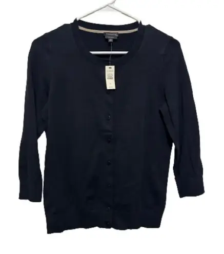 Talbots NWT  black Pima cotton button-up cardigan sweater size small - Image 1