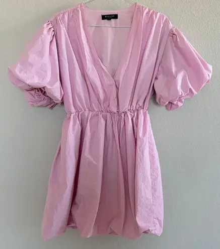 Beulah style bubblegum pink mini bubble dress puff sleeves