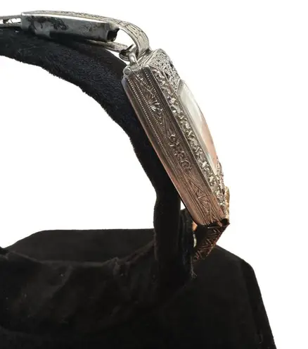 Vintage 1920s Glycine Platinum Diamond & Sapphire Watch