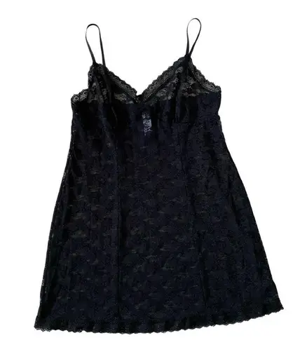 secret treasures Sleepwear women's medium 8-10 black lace lingerie chemise slip