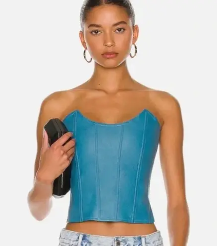 Miaou Leia Strapless Paneled Buffed Faux