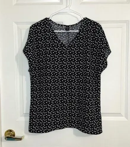 Black Valentine Heart Short Sleeve Top Size L Size L