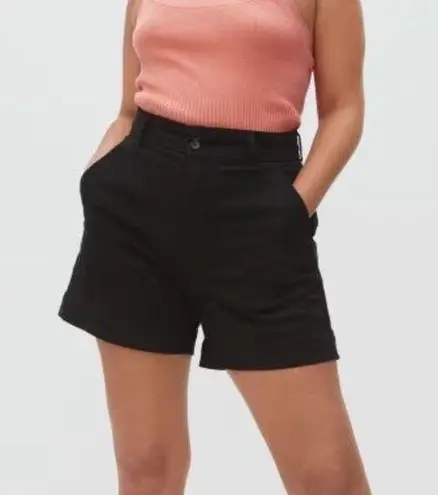 Everlane  The Way High Twill Cotton Canvas Short in Black thumbnail 1