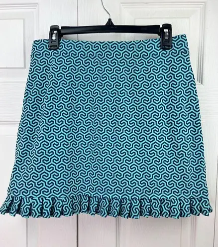 J. McLaughlin  Women's Geometric Print Ruffled Hem Pull-On Skort Size Medium EUC