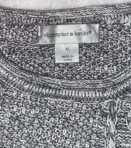 Christopher & Banks XL  Cable Knit Sweater Grey