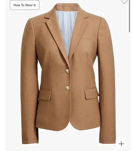 J.Crew Factory Original Schoolboy Blazer in Camel Women's Size 6 NWT Tan
