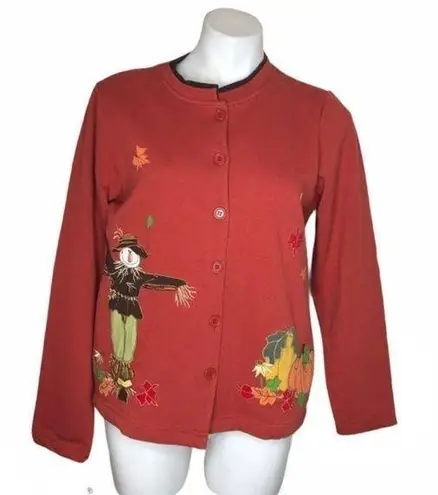 Blair Halloween Cardigan Top Scarecrow Pumpkin Retro Vintage