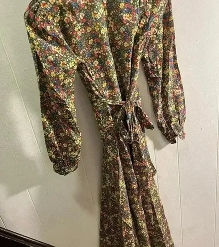 NWT DÔEN Doen Charleston Dress Green Valley Floral XS