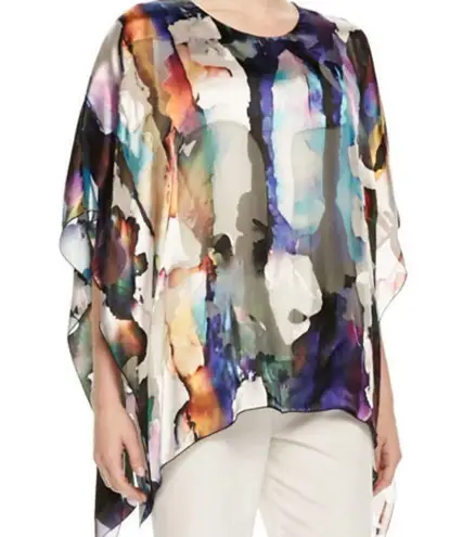 Caroline Rose Hand Painted Devore Caftan, Petite Size undefined