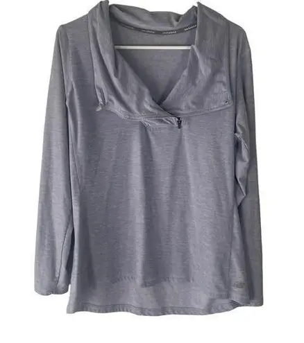 New Balance  Size M Half Zip Funnel Neck Long Sleeve Light Blue Pullover Sweater thumbnail 1