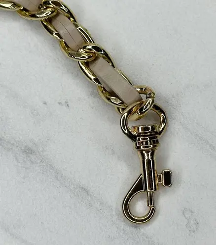 Faux Leather Woven Gold Tone Chain Link Purse Handbag Replacement Strap ✨