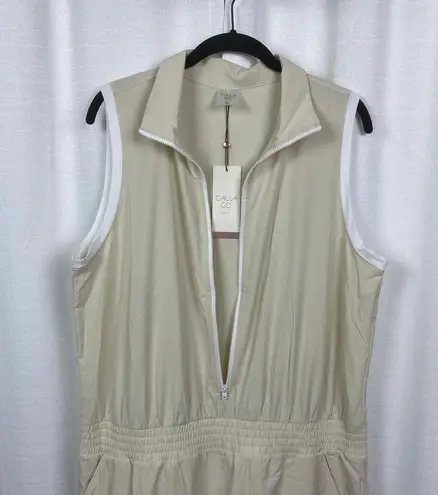 Calia Beige Light Sand Sleeveless Zip Mock Neck Golf Mini Dress Sz.XL NWT Tan