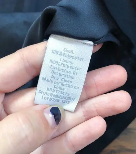 Pearl • black beaded mini dress sheer illusion Marchesa silk cocktail shift Size 2