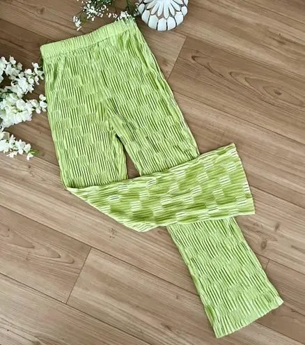 Lime Green Plisse Pants