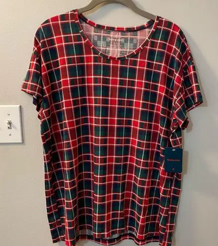 Tommy John Second Skin pajamas size large. Silky, luxe, modal. Red plaid thumbnail 2