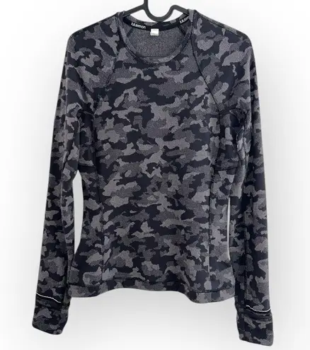 Lululemon  2021 Runderful Long Sleeve Heritage Camo Black Lunar Rock swiftly sz 6