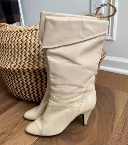 Vintage 80s Capezio Cream Bone Slouch Boot 7