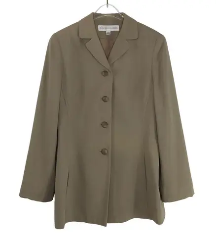 1990s Vintage Valerie Stevens Tan Women's Pantsuit Blazer and Dress Pants 6P