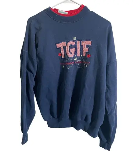 TGIF Grandma Sweatshirt Navy X