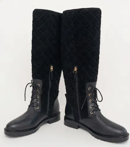 Ralph Lauren Lauren . Hollie II Quilted Lace-Up Riding Boots.