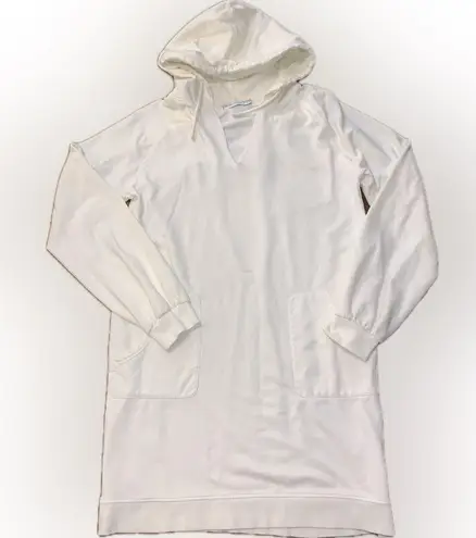 Peter Millar Cream Long Sleeve Hoodie Sweater Dress M