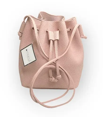 Macy's new Macy’s 𖦹 Pebbled Drawstring Bucket Mini Bag 𖦹 Blush Pink Vegan Leather 𖦹