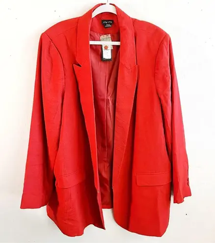 City Chic Blazer Essence Longline Jacket in Rust Orange-Red Sz 24 (XXL) NWT
