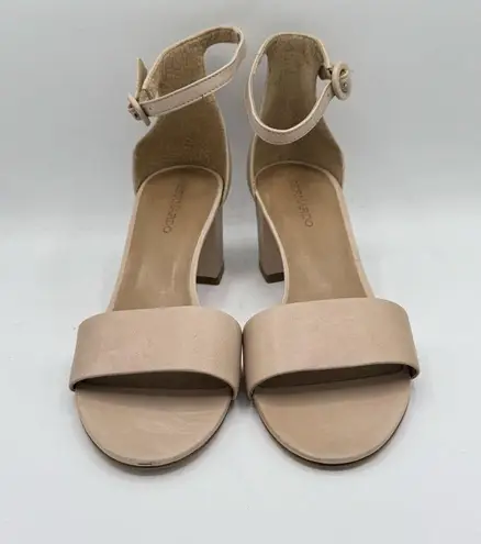 Bernardo Womens Blush Leather Belinda Strap Block Heel Sandals US 10 M