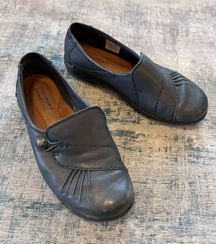 Rockport Navy Blue Cobb Hill Paulette Flat Slip On Shoes 6.5 XW