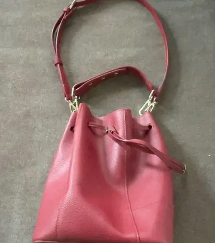 ZARA  Faux Leather Deep Red Bucket Bag