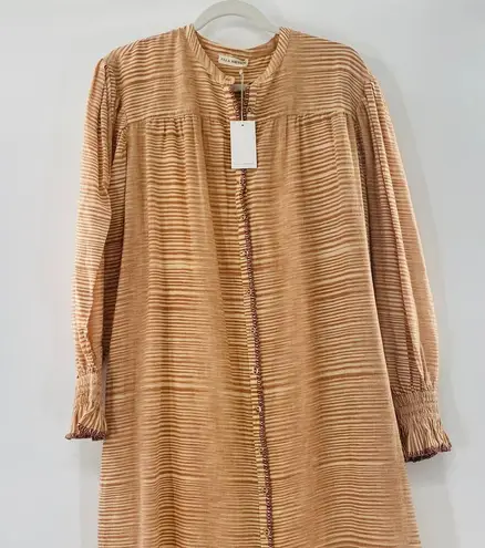 Ulla Johnson NEW Fiora Striped Shirt Dress Medium Sz 8 Beige Tan Brown Feminine
