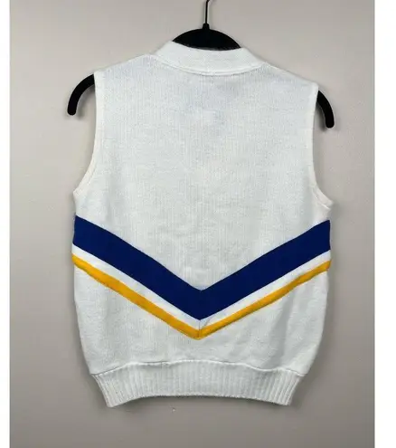 Vintage Blue Cheerleader  Yellow White Vest - size EU 36 US 2