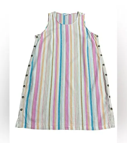 Westbound Pastel Striped Linen Blend Sleeveless Dress Summer Beach Vacation Outfit Sz 2XL