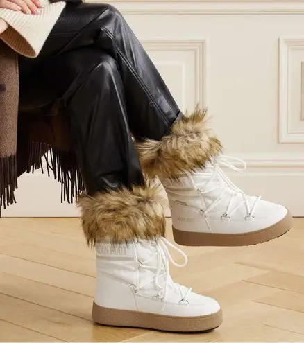 The Moon  BOOT LTrack Monaco Faux Fur-Trimmed Shell and Faux Leather Snow Boots