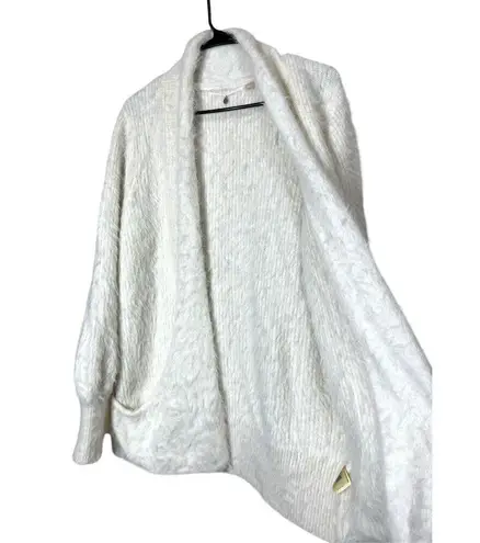 Anthropologie Knitted & Knotted Wool Blend Fuzzy Cardigan Sweater Size M White Size M