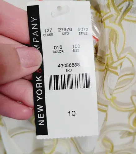 Pacific&Co NY& white baroque chain link blouse size 10