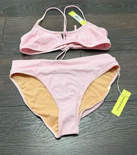 Summersalt Women’s 6 Light Pink High Dive Swim Top Classic Turn Down Bottom Swim