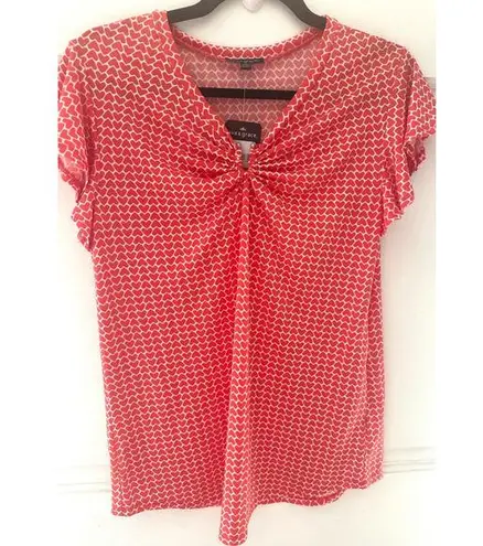 Ava & Grace Top Size S women's Red White Heart Print short sleeve