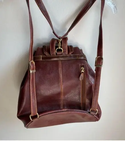 Rinbow Duck Leather Backpack Purse Rustic Feel Brown