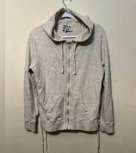Pam & Gela Full Zip Hoodie Gray Cotton Size Medium Sweatshirt