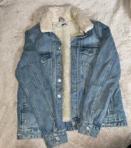 Topshop Sherpa Denim Jacket